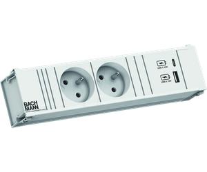 BACH 912.704 - CONI 2xUTE 1xUSB A/C 22W 0,2m GST18 RAL9010