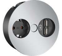 BACH 931.033 - Bloc multiprise TWIST, simple, USB A/A 15 W.