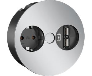 BACH 931.033 - Bloc multiprise TWIST, simple, USB A/A 15 W.