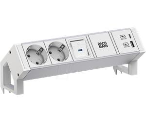 BACH 937.404 - Prise de table DESK 2, double, USB A&C 22 W.