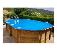Bâche à barres piscine bois COVER WOOD hors sol