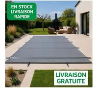 Bâche à barres SECU TOP STOCK bassin de 6.00 x 3.00 m - gris clair