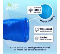Bâche à bulles pour piscine rectangulaire 7 x 3 m 300 microns - Ravigarden
