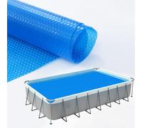 Bâche à Bulles Piscine 300 x 500 cm Épaisseur 400 µm, Anti-Pluie Anti-Poussière Protection UV, Effet Chauffant Écologique, Découpable, Bâche Solaire Rectangulaire, Bleu