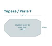 Bâche à bulles pour piscine Alliance - Topaze / Perle 7 - Sol+Guard transparente 500 microns bordée 4 côtés