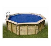 Bâche à bulles pour piscine bois UBBINK AZURA 350x505 - Bleu - 400 microns