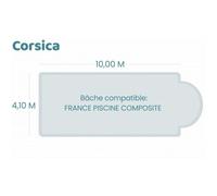 Bâche à bulles pour piscine France Piscine Composite - Corsica - Geobubble bleu 500 microns bordée 4 cotés