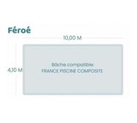 Bâche à bulles pour piscine France Piscine Composite - Feroe - Geobubble bleu 500 microns bordée 4 cotés