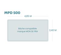Bâche à bulles pour piscine Mon De Pra - 500 Ou Smart 500 - Sol+Guard transparente 500 microns bordée 4 côtés