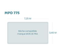 Bâche à bulles pour piscine Mon De Pra - 775 Ou Deep 775 - Sol+Guard transparente 500 microns bordée 4 côtés
