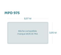 Bâche à bulles pour piscine Mon De Pra - 975 Ou Deep 975 - Sol+Guard transparente 500 microns bordée 4 côtés