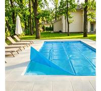 Bâche à Bulles Rectangulaire 300 x 500 cm Chauffage de Piscine Épaisseur de 400µm Couverture de Protection Anti-Évaporation et Saletés pour Piscine Hors Sol, Bleu