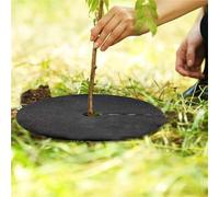 bache anti mauvaise herbe Barrière contre les mauvaises herbes, anneau de paillis Non tissé respirant, tapis contrôle des arbres réutilisable, Film pelouse jardin for racine plante(27cm,10PCS)