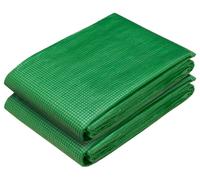 Bâche avec œillets, 2 pièces, couleur verte, dimensions 2 x 6 mètres, grammage 260 g/m², en polyéthylène (PE)