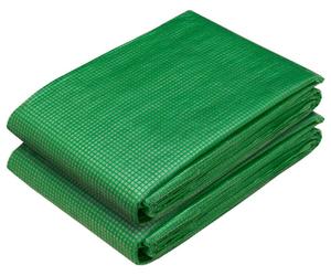 Bâche avec œillets, 2 pièces, couleur verte, dimensions 3 x 6 mètres, grammage 260 g/m², en PE