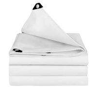 Bâche blanche Bâche en toile PVC robuste 1 x 2m 2 x 2m 2 x 2,5m 3 x 3m Bâche de protection imperméable et résistante avec œillets renforcés pour mobilier d'extérieur et caravane - Personnalisable(1x2m