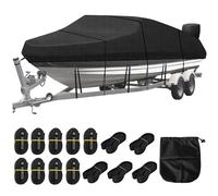 Bâche de bateau de 4,3 à 4,8 m 210D imperméable, lourd Oxford en forme de V avec protection UV et résistante à la pluie, à la poussière, convient pour carter en V, TRI-Hull, Runabout, Bass Speedboat