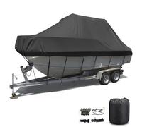 Bache de Bateau Housses pour Bateaux 420D Remorque Impermeable RéSistant Aux UV Housse de Console Bateau Housse de Bateau Bache de Protection pour Bateaux V-Hull(Color:Black,Size:11to13FT: 420x270cm)