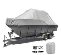 Bache de Bateau Housses pour Bateaux 420D Remorque Impermeable RéSistant Aux UV Housse de Console Bateau Housse de Bateau Bache de Protection pour Bateaux V-Hull(Color:Gray,Size:19to21FT: 820x530cm)