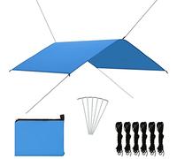 Bâche de Camping en Polyester 180T avec PA, Bleu, 4 x 4 m