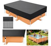 Bâche de piscine rectangulaire - 225 x 150 x 30 cm - Tissu Oxford 210D - Imperméable - Anti-poussière - Protection UV - Été et hiver