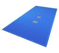Bâche de piscine rectangulaire - Bâche de protection PE 160 g/m² - Filet d'évacuation - Bleu-gris - 8 x 4 m - Pour piscine extérieure