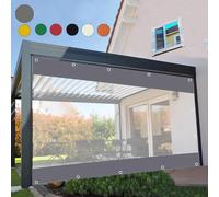 Bâche de pluie transparente imperméable - 2 x 2,5 m - Vinyle - Avec œillets - Pour pergola et terrasse