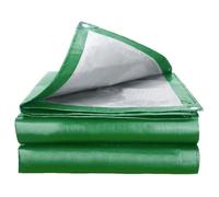 Bâche de Protection 130 x 130 cm avec Oeillets, Épaisseur de 120G M² Bâche Multifonctions Ultra Lourde et Résistante pour Jardin, Piscine, Bateaux, Camping, Vert