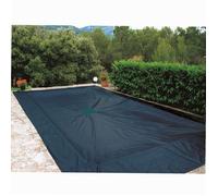 Werkapro Bâche de protection 240 g/m² pour piscine rectangulaire, Gris 6 x 10 m, œillets, écoulement