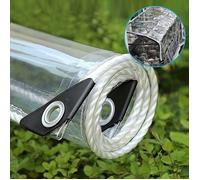 Bâche de Protection，Bâche Transparente avec Oeillets，Bâche Imperméable en PVC，360g/m²,bâche Industrielle avec Oeillets (1m x 2m)