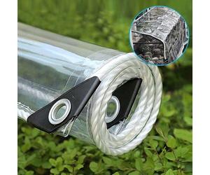 Bâche de Protection，Bâche Transparente avec Oeillets，Bâche Imperméable en PVC，360g/m²,bâche Industrielle avec Oeillets (1m x 2m)