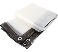 Bâche de protection contre la pluie pour gazebo, film PE transparent, couverture isolante, bordure noire, 3 m x 5 m