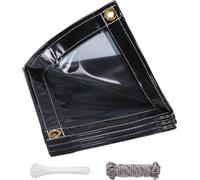 Bâche de protection contre le soleil et les regards indiscrets - Bâche en PVC - Avec œillets - 400 g/m² - Imperméable - Protection UV - 3 x 4 m - Gris foncé