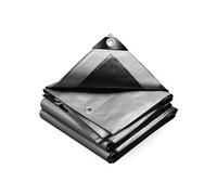 VOUNOT® Bâche de Protection en Polyéthylène 240g/m² - 4x6m - Gris et Noir - Imperméable, Anti-UV, Ultra Résistante