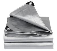 Bâche de Protection Imperméable avec Œillets 1.2x1.5m, Bâche Gris en Polyéthylène 160g/m², Résistante aux UV, aux Intempéries, À La Déchirure, pour Piscine, Voiture, Bateau, Camping