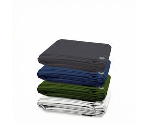 Bâche de protection imperméable Floordirekt 140 g/m² avec œillets résistants à la déchirure Bâche de protection en tissu pour meubles de jardin, bois, camping et chantier, blanche, 6 x 10 m