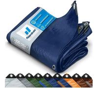 Bâche de protection imperméable ultra résistante 140 g/m² Bleu 8 x 14 m