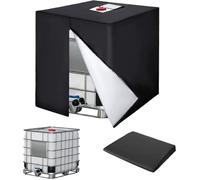 Bâche de protection pour cuve IBC - Anti-UV - Blanc et noir - Tissu Oxford 210D - 1000L