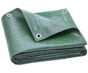 Bâche de protection pour l'extérieur - PE, 6 x 8 mètres - Étanche - Protection UV - 90 g/m² - Œillets renforcés - Idéale pour le bois de chauffage et les meubles de jardin - Couleur : vert