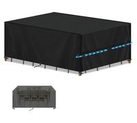 Bâche de protection pour mobilier de jardin, 420D Oxford, imperméable, protection UV, dimensions 220x110x75 cm, couleur noire