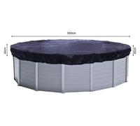 Bâche de protection pour piscine, forme ronde, 560 cm de diamètre, couleur noire - Bâche d'hivernage en polyéthylène, 200 g/m²