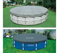 Bâche de protection pour piscine Intex tubulaire ronde - Piscine diamètre 4,57m