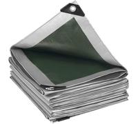 WOLTU Bâche de Protection Exterieur,180g/m² PE Bâche Imperméable avec Oeillets,et Résistante Revêtue Deux côtés en Aluminium Couverture Étanche pour Couvrir Bois,Camion,Piscine,5x6m Gris-Vert