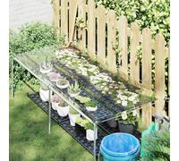 Bâche de protection pour plantes en PVC transparent 1 x 2 m avec œillets, imperméable et indéchirable, idéale pour paillis de jardin, protection contre les mauvaises herbes, parterre, terrasse et