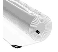 Bâche de protection pour plantes en PVC transparent 5 x 5 m avec œillets, imperméable et indéchirable, pour jardin, terrasse, parterre, disque d'arbre et protection contre les mauvaises herbes