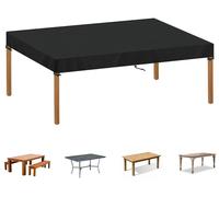 Bâche de protection pour table de jardin, dimensions 180x100x15 cm, couleur noire, tissu Oxford 420D, imperméable