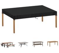 Bâche de protection pour table de jardin, dimensions 200x100x15 cm, résistante aux intempéries, tissu Oxford 420D, couleur noire