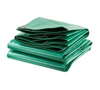 TERRE JARDIN Bâche de Protection Extérieur Polyéthylène 240 g/m² - Bâche Imperméable, Couverture Lourde et Résistante - Bâche Bûche de Chauffage - 2 x 8 - Vert