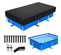 Bâche de protection rectangulaire pour piscine hors sol avec corde, étanche à la poussière, aux UV, pour piscine extérieure facile à installer, 230 x 160 cm / 7.5 x 5.2 ft