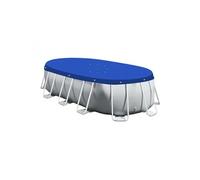 Bâche de protection réversible 4 saisons pour piscine hors sol - Rectangle 2,20 x 4,50 m - 150 gsm - Bleu et gris - Linxor